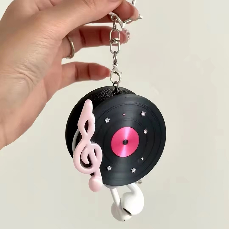 Cable Winder Keychain - Kore Retro Vinil Plak Kulaklık Kablo