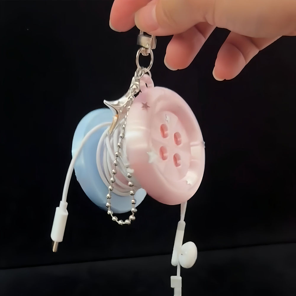 Cable Winder Keychain - Sevimli Kablo Düzenleyici Anahtarlık Kulaklık Kablosu