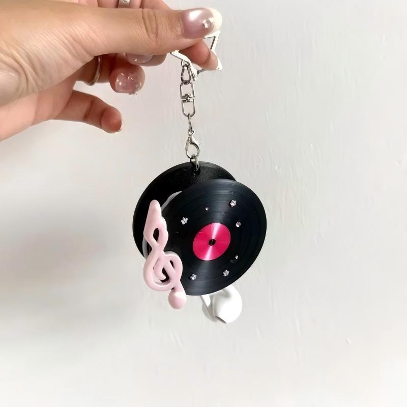 Y2K Vintage Plak Şeklinde Kula - Cable Winder Keychain incelemesi ve fiyatı