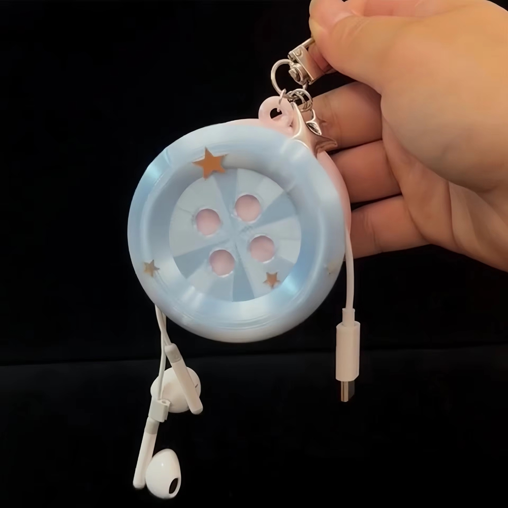 Retro Y2K Ekstra Büyük Düğmeli - Cable Winder Keychain incelemesi ve fiyatı