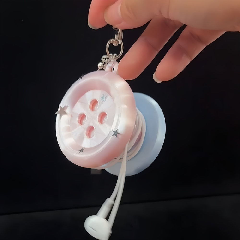 Taşınabilir Kawaii Düğmeli Kab - Cable Winder Keychain incelemesi ve fiyatı